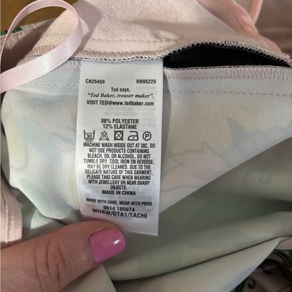 Like New Ted Baker London Tachi Side-Stripe Jungle Trousers Spring Floral SZ 2 - Picture 8 of 10